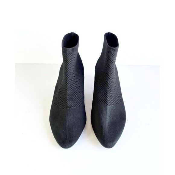 EILEEN FISHER Women's Black Purl Recycled Stretch Knit Sock Booties Sz 7.5 - Picture 4 of 13
